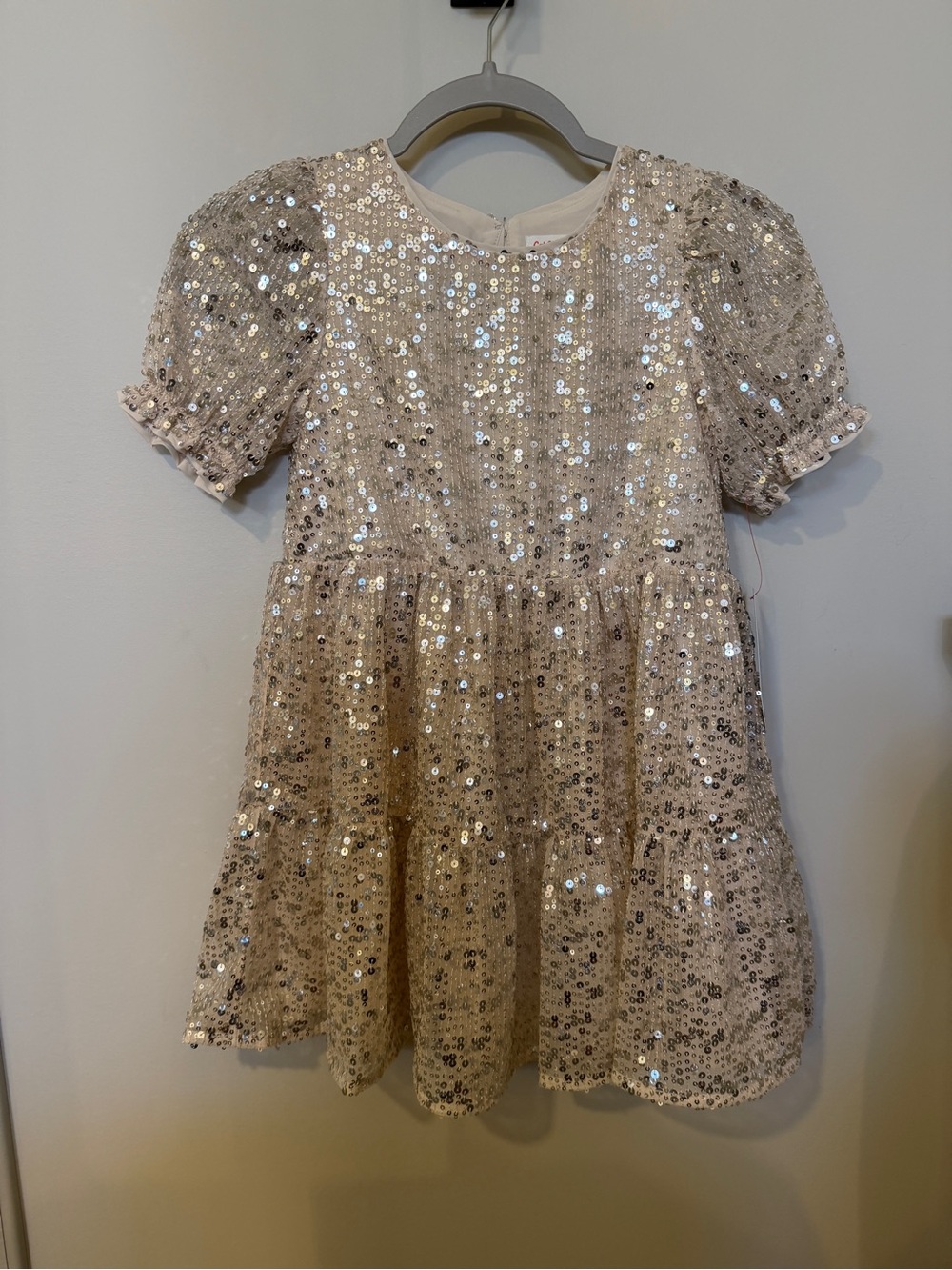 Cat & Jack Champagne Sequin Party Dress- Girls size small